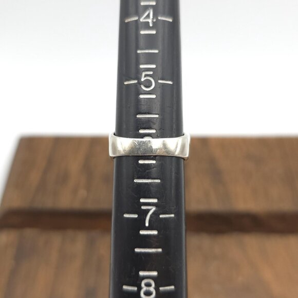 Size 6 Sterling Silver Turquoise Stone With Pattern Ring A1522 - Picture 6 of 8